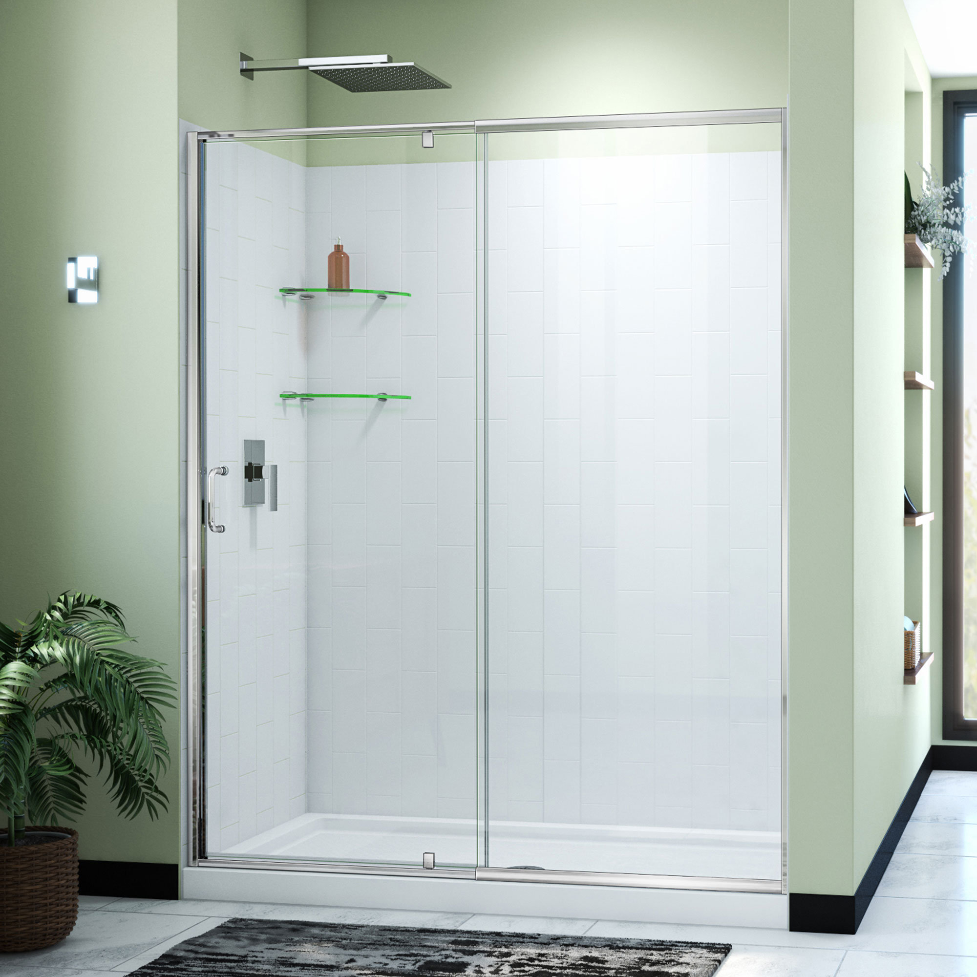 DreamLine Flex 60 W X 36 D X 78 H Semi Frameless Square Tub