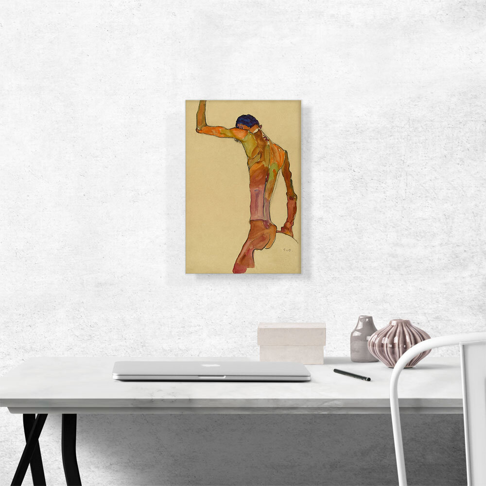 ARTCANVAS Standing Male Nude With Arm Raised Back View 1910 By Egon