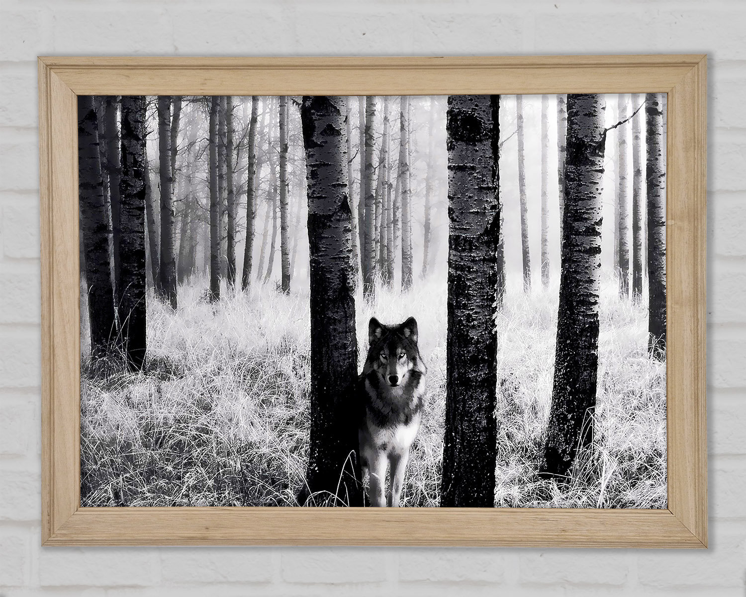 Union Rustic Wolf In The Forest Single Picture Frame Art Prints