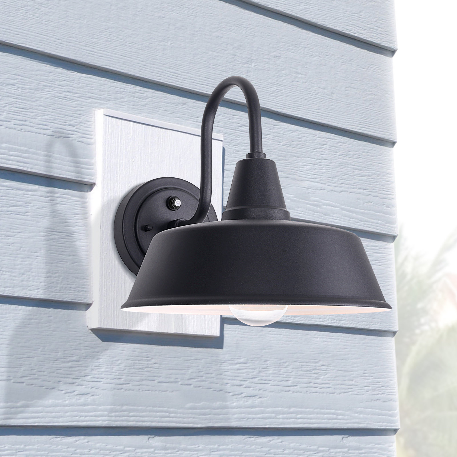 Goalplus Dusk To Dawn Barn Lights Outdoor With Dome Black