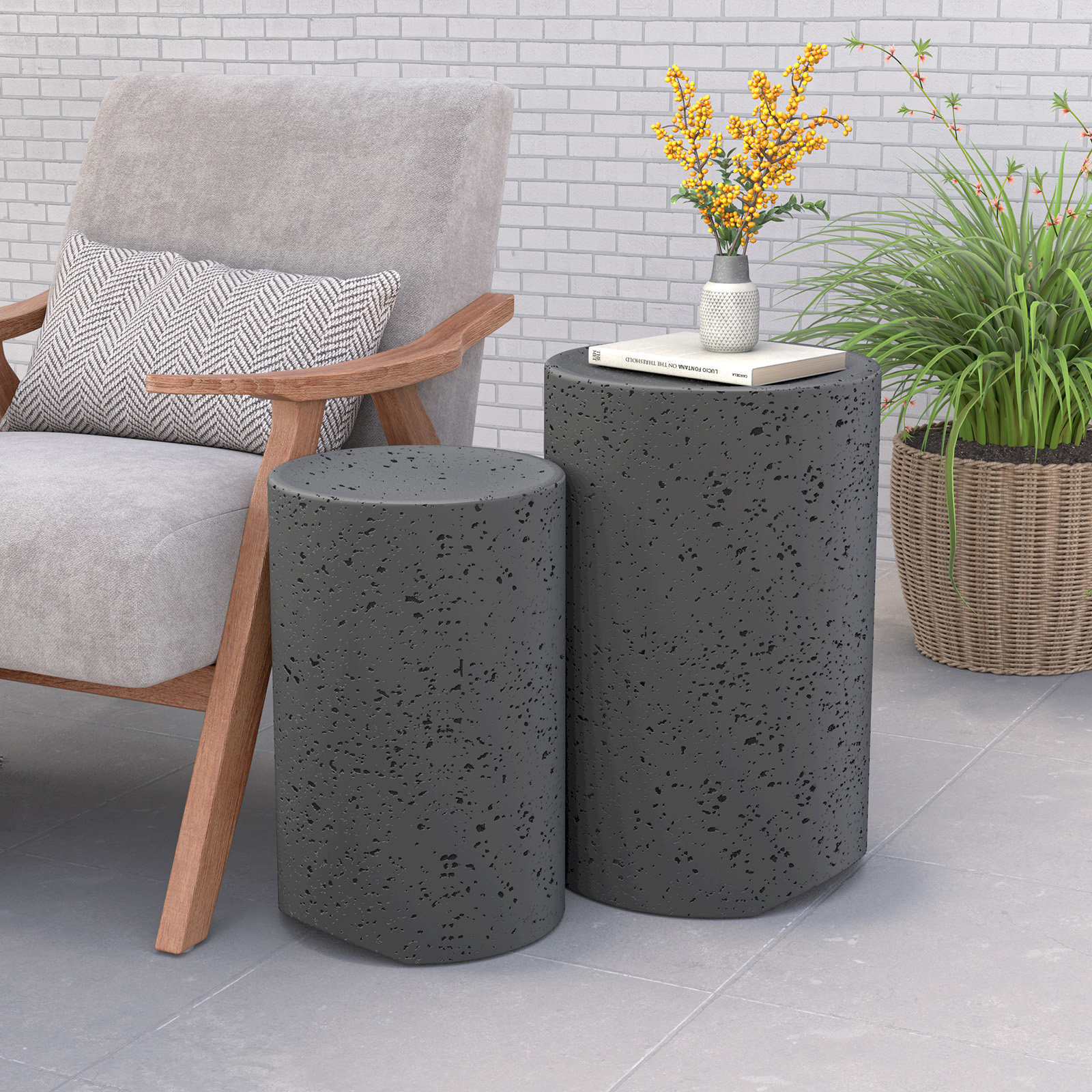 Latitude Run Alyannah Concrete Side Table Reviews Wayfair