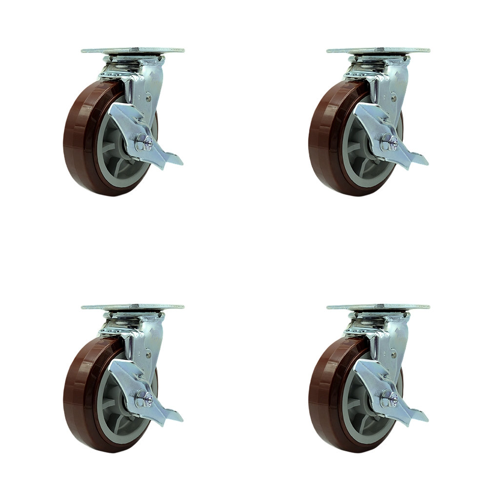 Service Caster Ensemble De Roulettes En Polyur Thane Pi Ces Avec