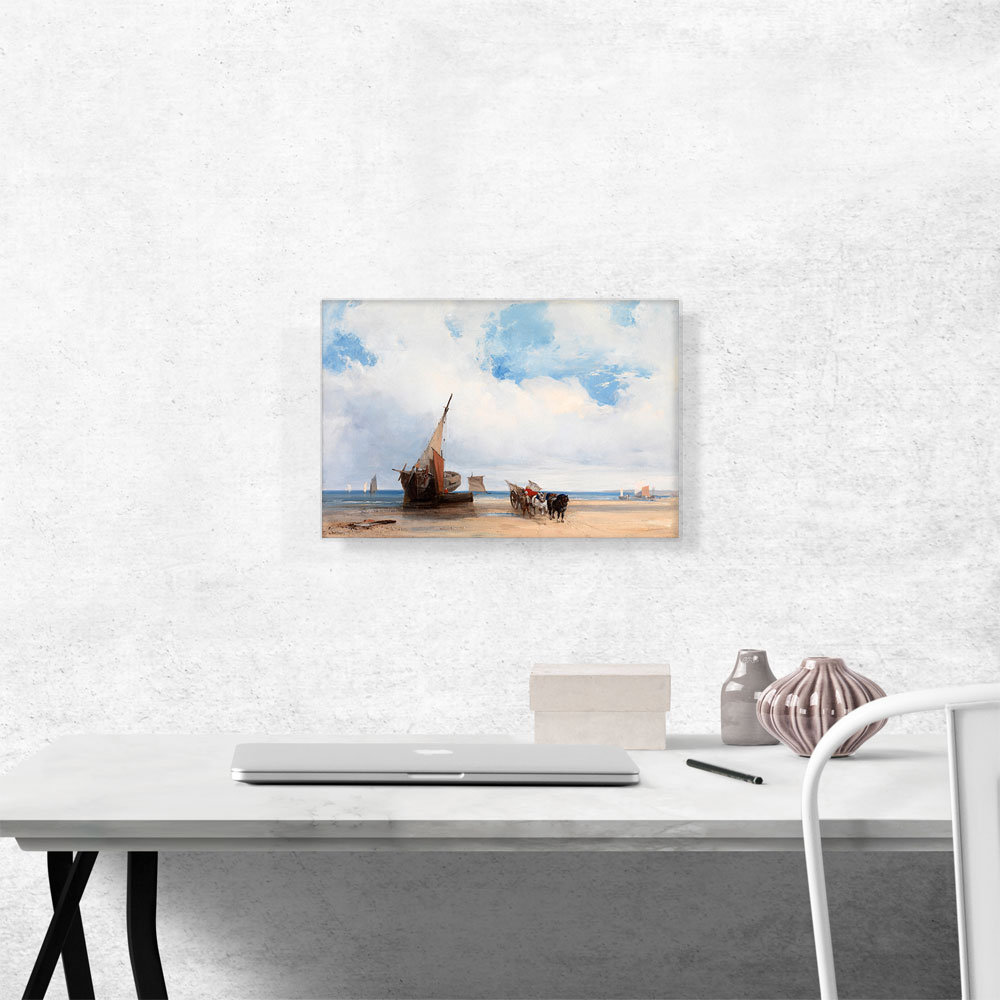 ARTCANVAS Beached Vessels Wagon Near Trouville France Canvas Art Print