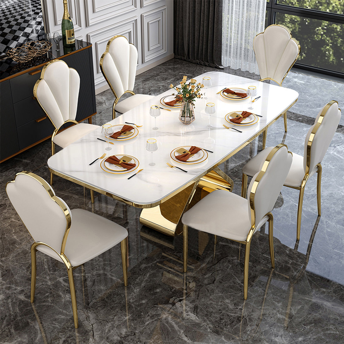 Dineelegance R Piece Pedestal Dining Set Wayfair