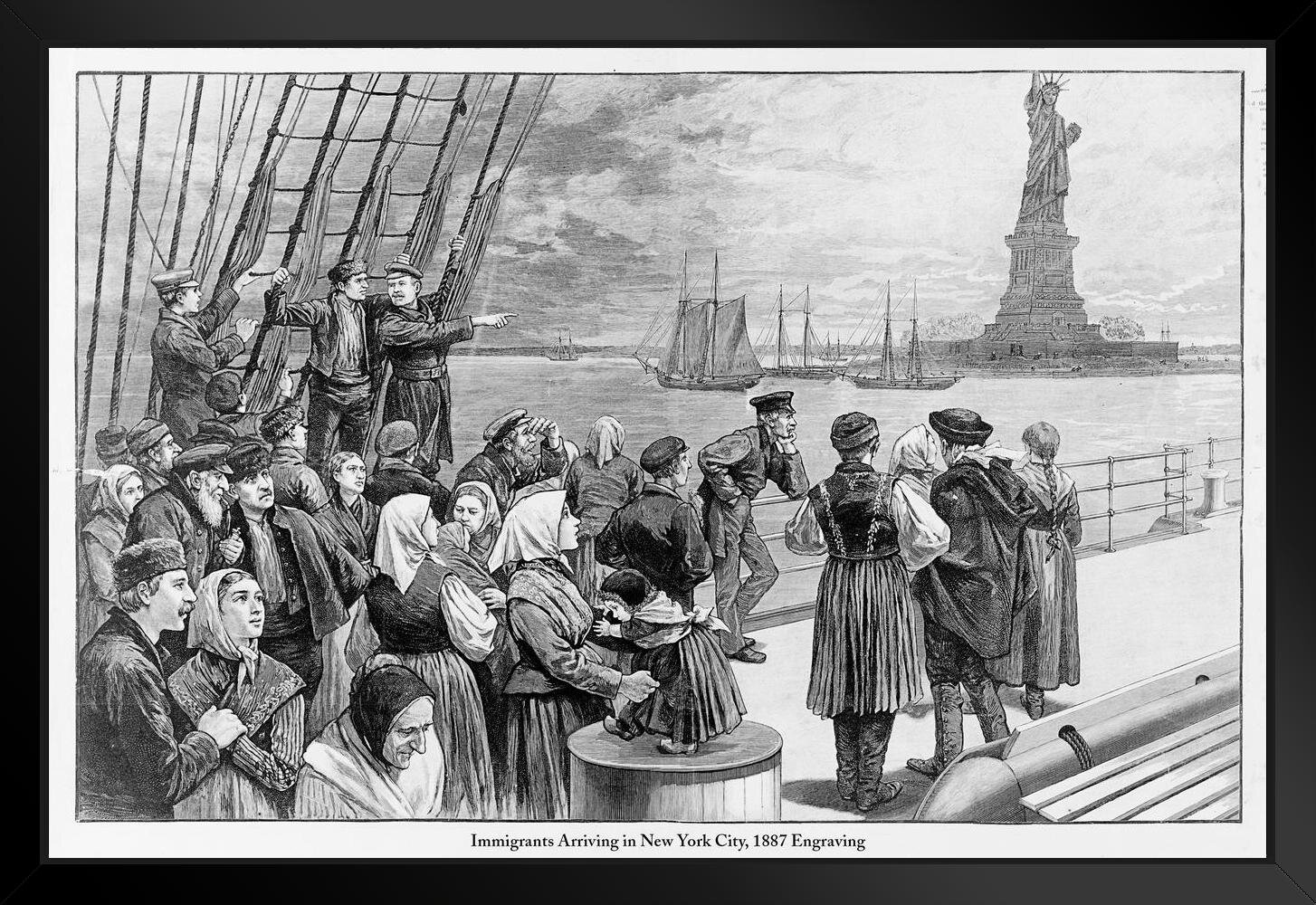 Trinx Immigrants Arriving In New York City Statue Of Liberty