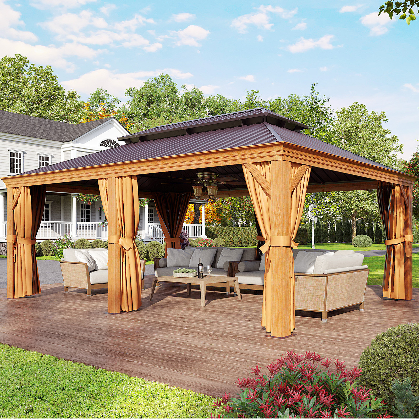 Jolydale Ft W X Ft D Outdoor Cedar Framed Gazebo With Steel