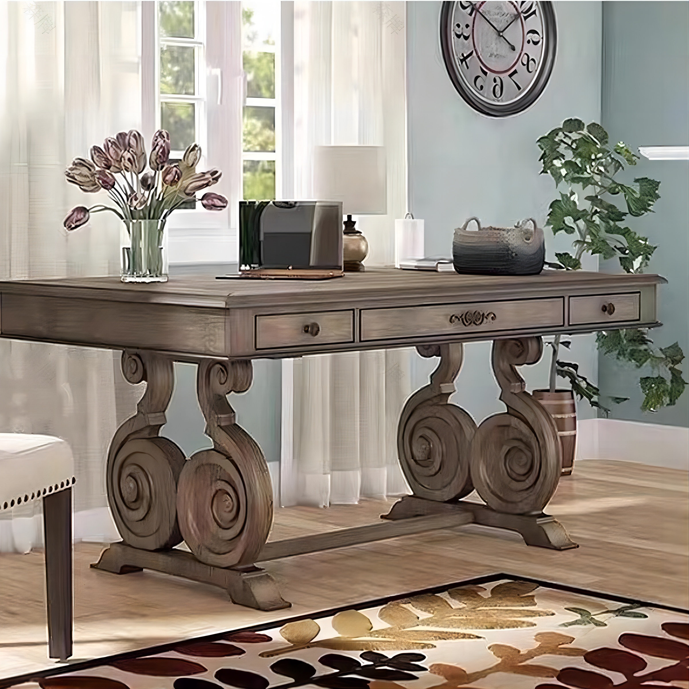 Recon Furniture Solid Wood Writing Desk Wayfair