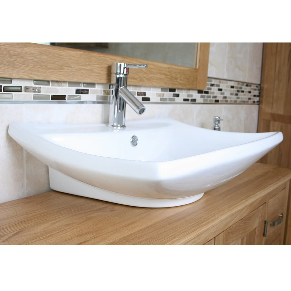 Belfry Bathroom Dareios 600mm L X 450mm W White Ceramic Rectangular