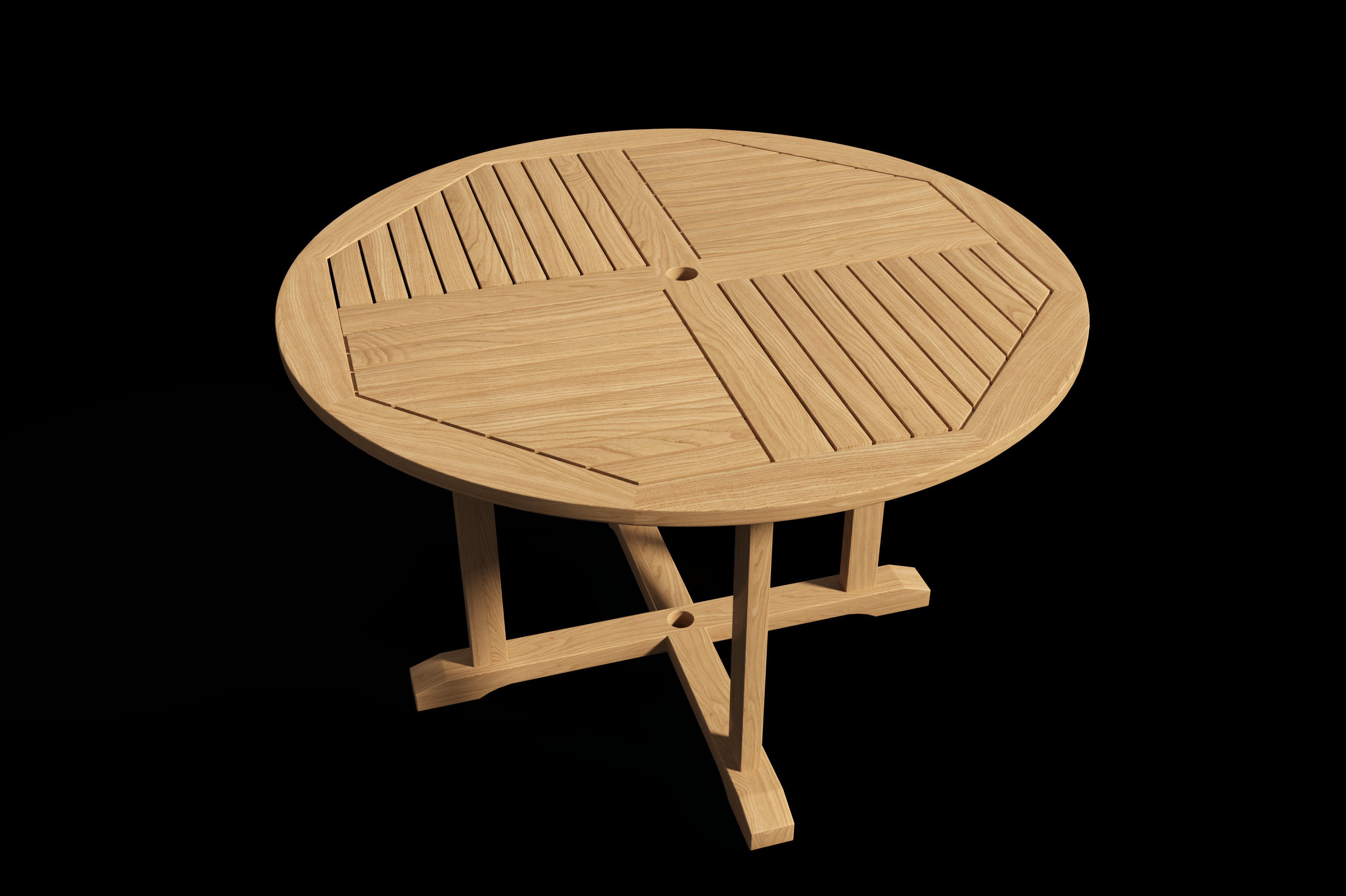 HiTeak Furniture Outdoor Round Teak Dining Table Perigold