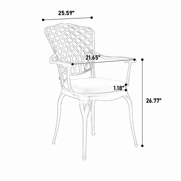 Ebern Designs 3 Piece Patio Bistro Set Cast Aluminum Bistro Table and ...
