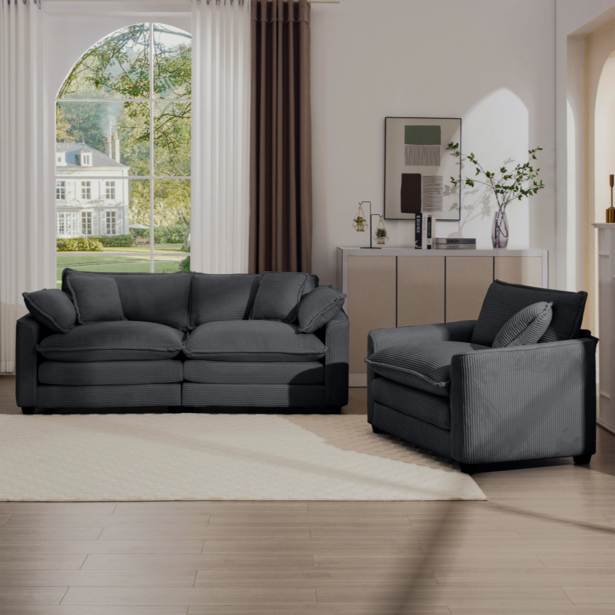 Latitude Run® Modern Living Room Sofa Two-Piece Set, Suitable For ...