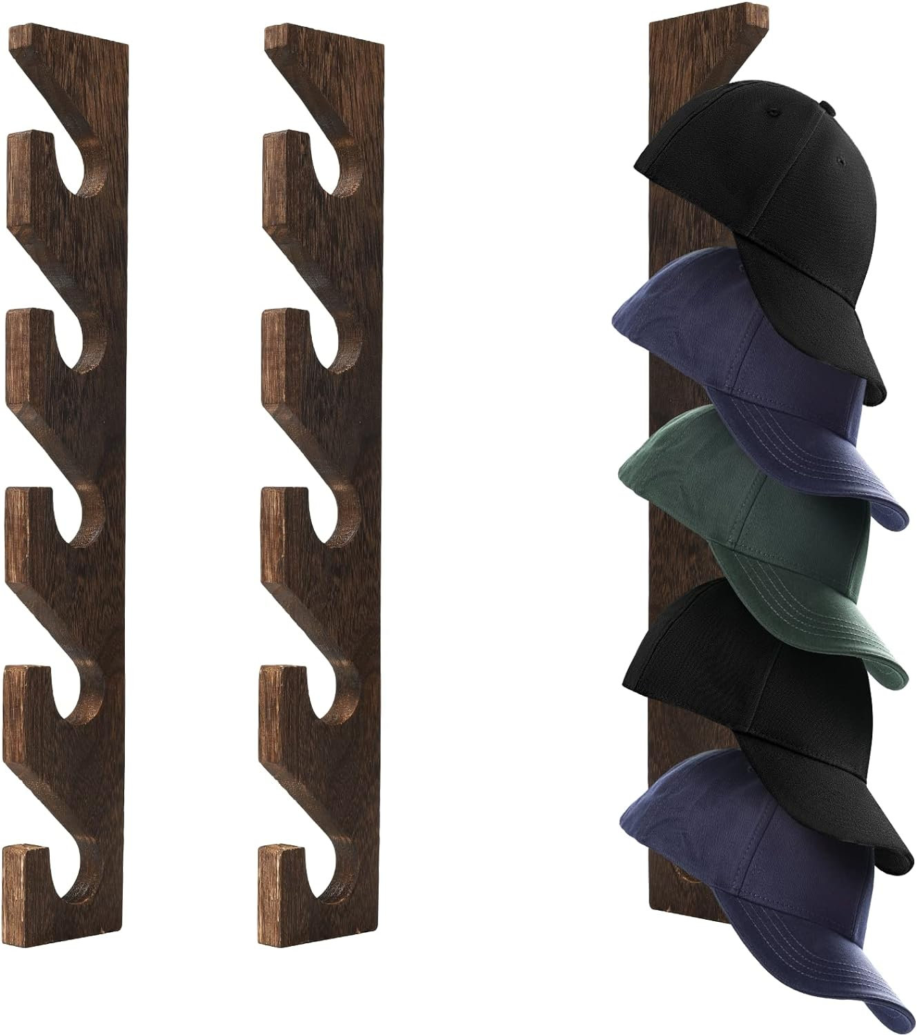 Soporte Para Sombreros De Pared - 2 Piezas, Adhesivo Fuerte, Para 10 Gorras