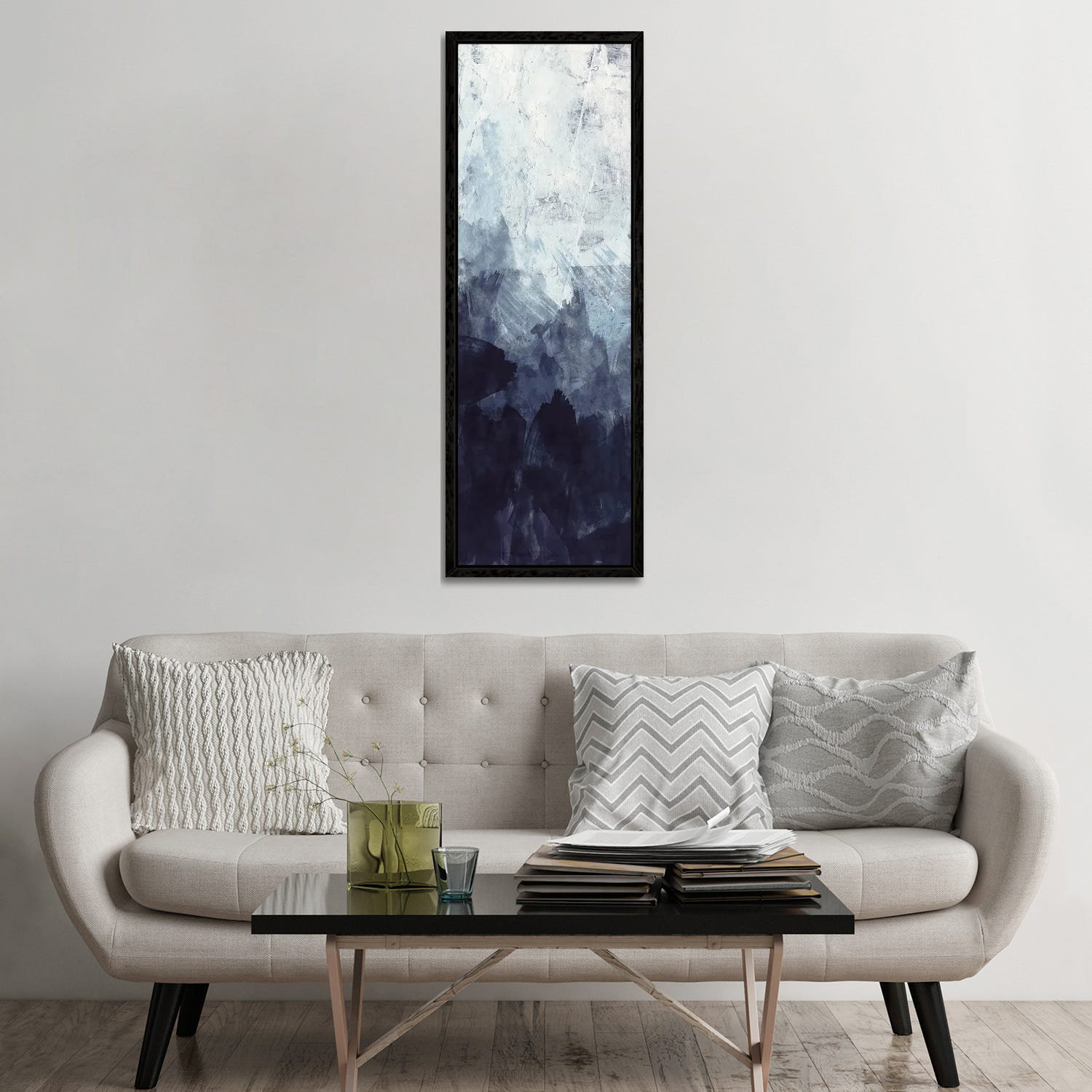 Ivy Bronx Blue Flow II by Alicia Vidal - Panoramic Painting on Canvas ...
