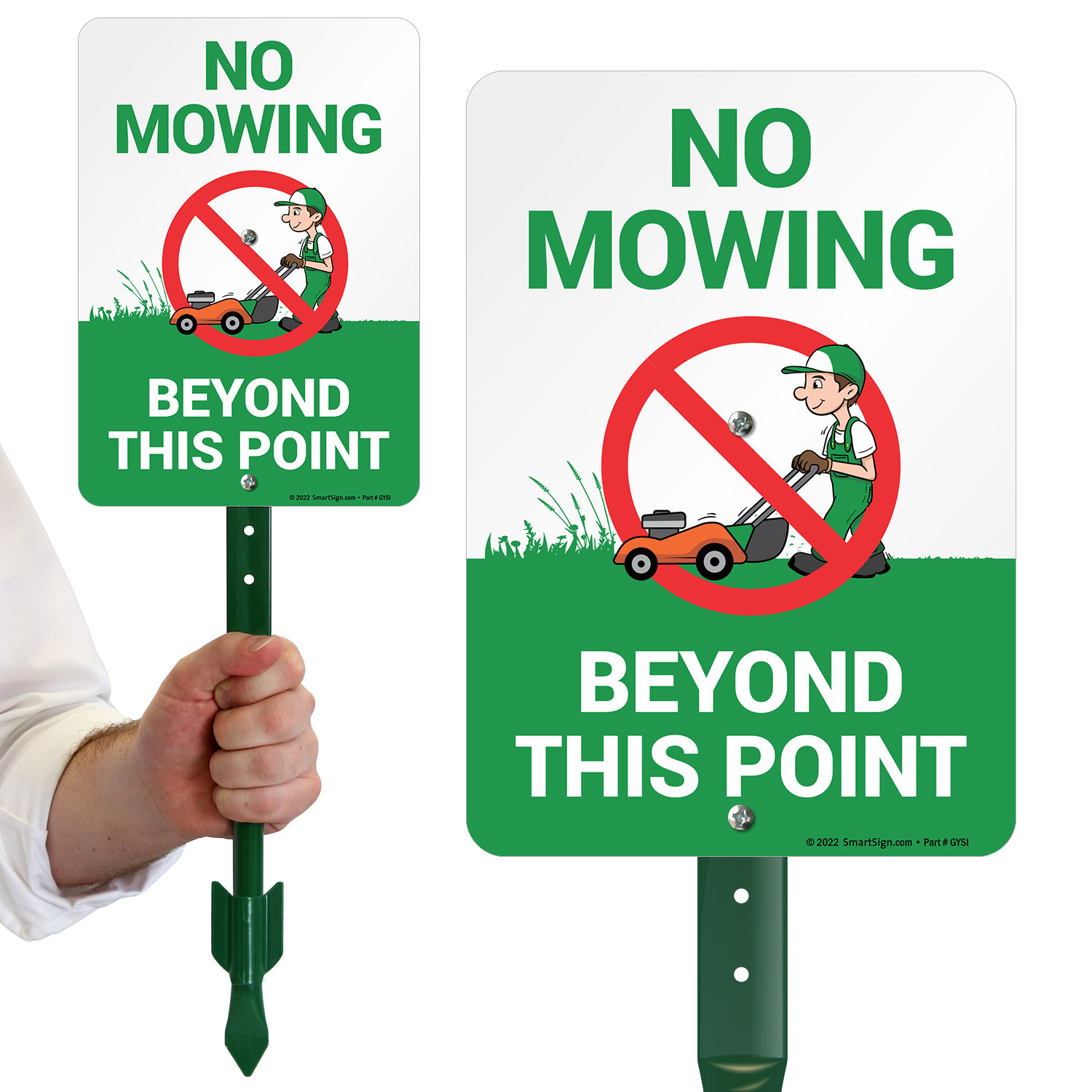 SmartSign Schild „No Mowing Beyond This Point“ – 25,4 X 35,6 Cm, Laminiertes Aluminium, Wetterfest
