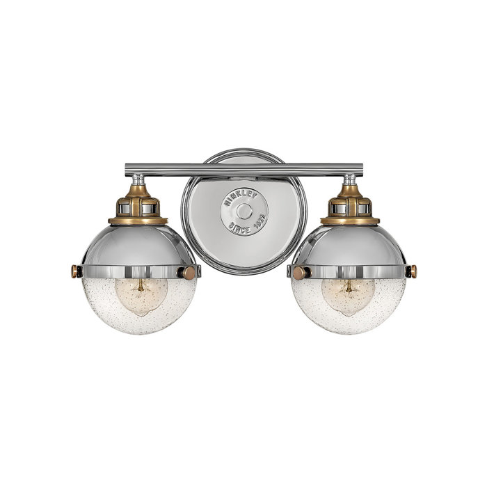 Fletcher Polished Nickel & Heritage Brass 2-Light Vanity Sconce
