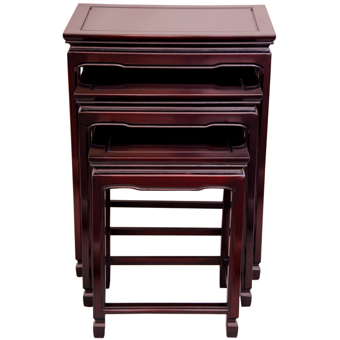 Rosewood Rectangular Traditional Nesting Tables Set