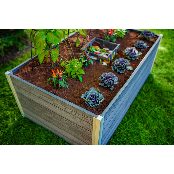 Slate Grey 4x4x22 Keyhole Composting Raised Garden Bed