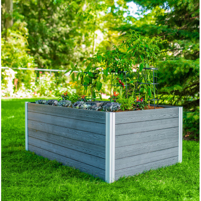 Slate Grey 4x4x22 Keyhole Composting Raised Garden Bed