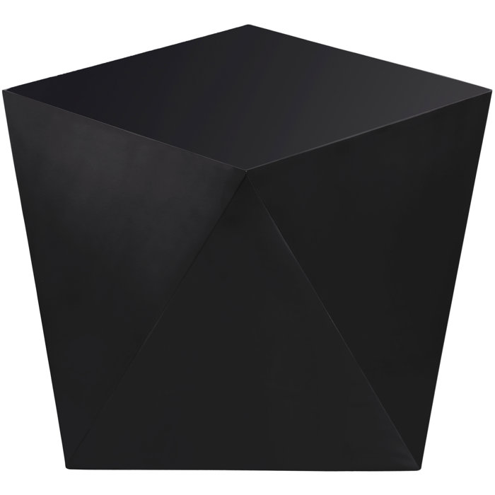 Gemma Matte Black Diamond Shaped Steel Accent Table