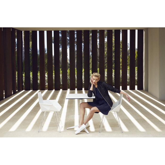 White Matte Polycarbonate Armless Dining Chair