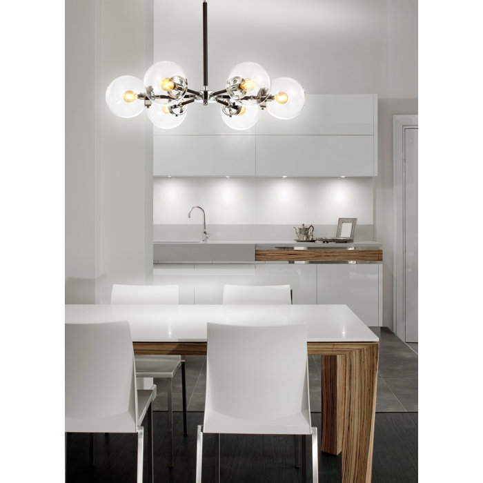Jonathan Y Caleb 28" Black Chrome Sputnik Chandelier