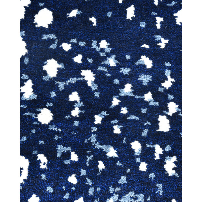 Luxurious Navy Wool 8' x 10' Hand-Knotted Area Rug