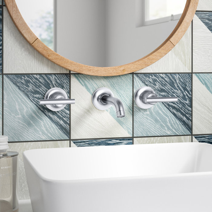 Purist Polished Chrome Double Handle Wall-Mounted Bathroom Faucet
