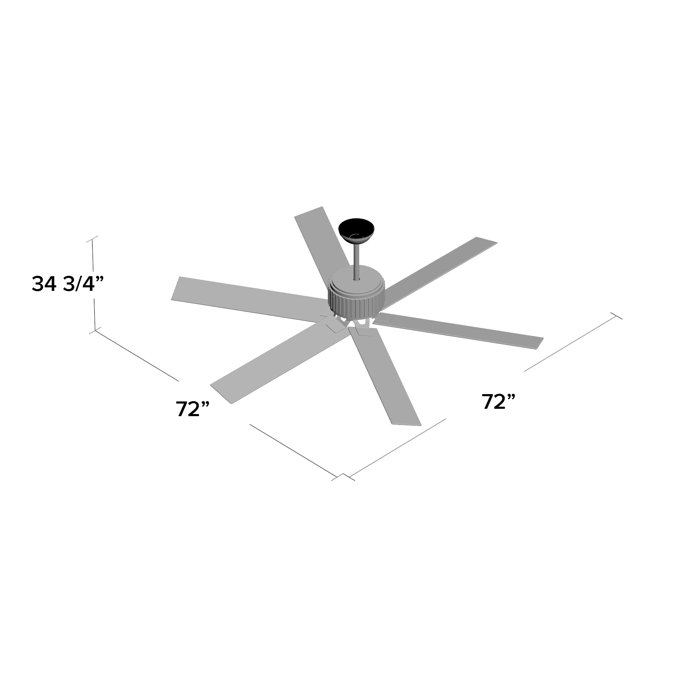 Matte Black 72" Industrial Ceiling Fan with Remote and Reversible Blade