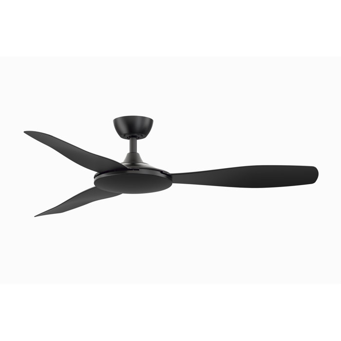 GlideAire 52" Smart Black Composite Blade Ceiling Fan with Remote