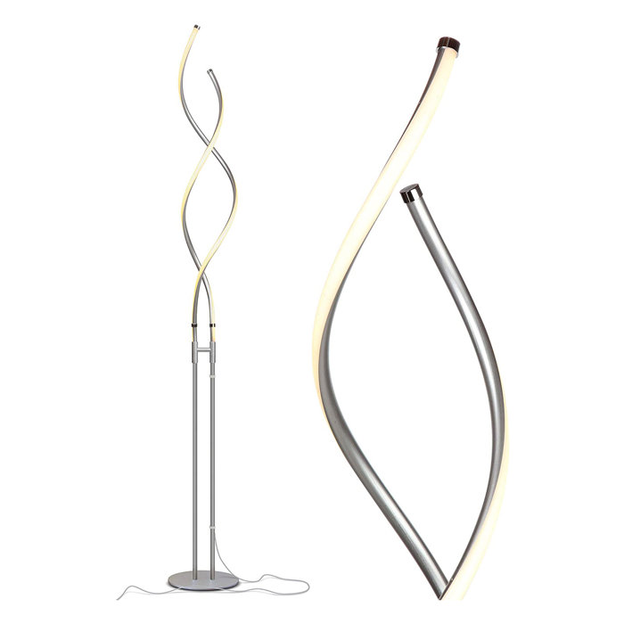 Embrace 60" Matte Nickel Industrial LED Floor Lamp