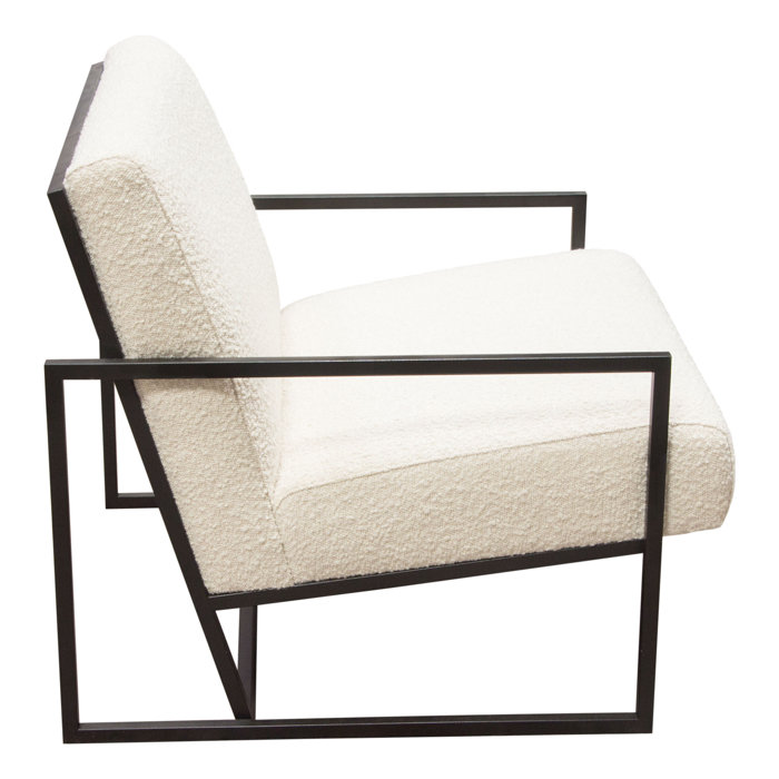 Black Velvet and Metal Slipper Accent Chair
