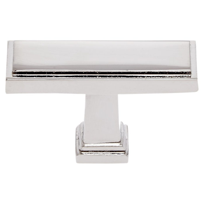 Polished Nickel Rectangular Modern Cabinet Knob