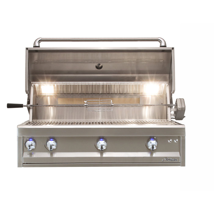 Artisan 42" Stainless Steel Built-in Propane Gas Grill with Rotisserie