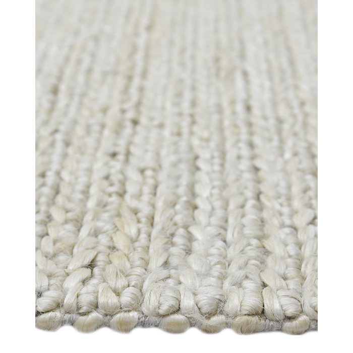Transitional Hand-Knotted Beige Cotton Area Rug, 9' x 12'