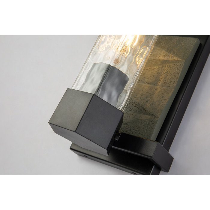 Navarre Dimmable Black and Grey Metal 1-Light Wall Sconce