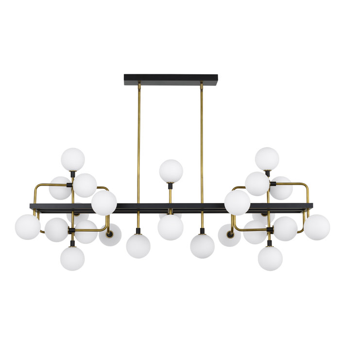 Celestial Viaggio Brass Sputnik Chandelier with Opal Glass Globes