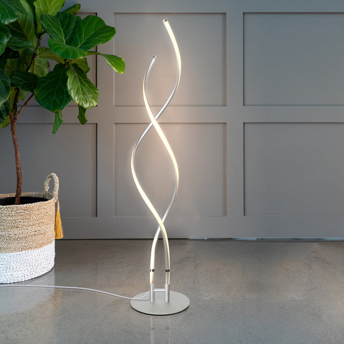 Embrace 60" Matte Nickel Industrial LED Floor Lamp
