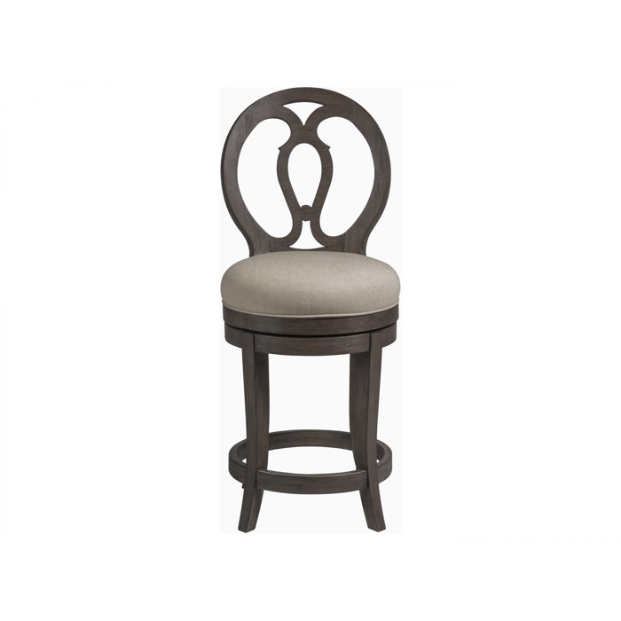 Axiom Memory Swivel Counter Stool in Antico Wood Finish