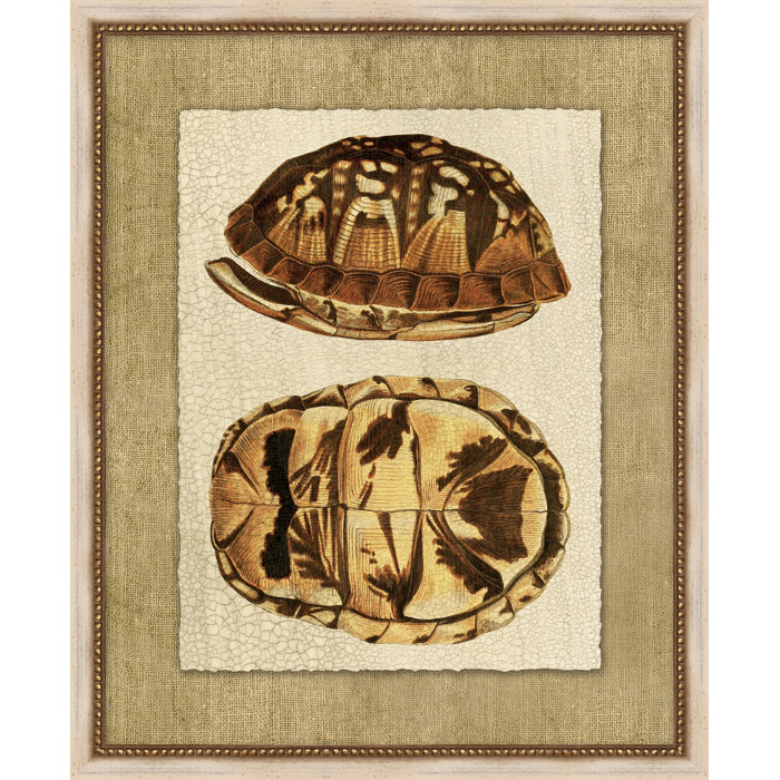 Hand-Embellished Gold Framed Turtle Watercolor Painting