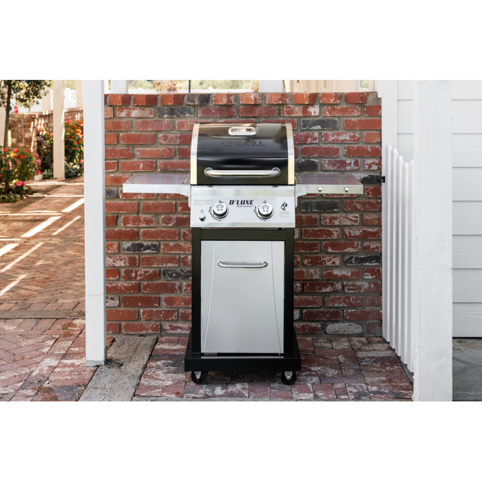 Nexgrill Deluxe Black 2-Burner Propane Gas Grill with Foldable Shelves
