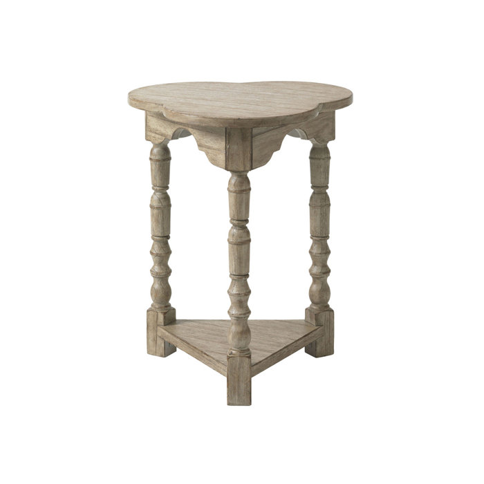 Twilight Bay Bailey Traditional Triangular Chairside Table in Brown