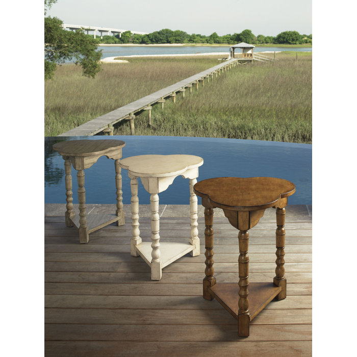 Twilight Bay Bailey Traditional Triangular Chairside Table in Brown