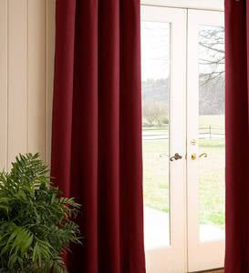 Ruby Polyester Double Blackout Back-Tab Curtain Pair