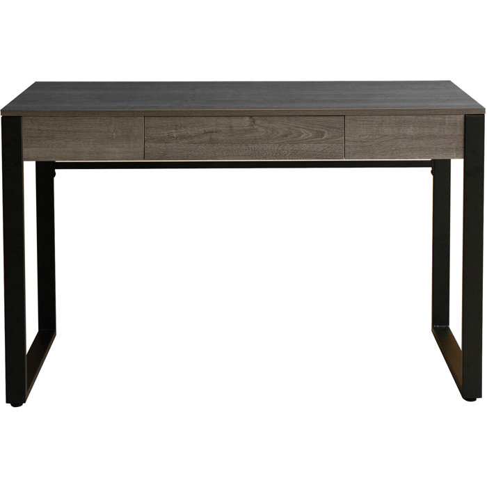 Soho Charcoal 47" Modern Desk with Steel Base and Drawer