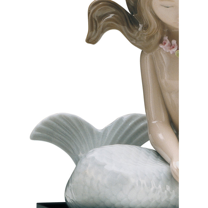Elegant Mirage Mermaid Porcelain Figurine, 7" Height