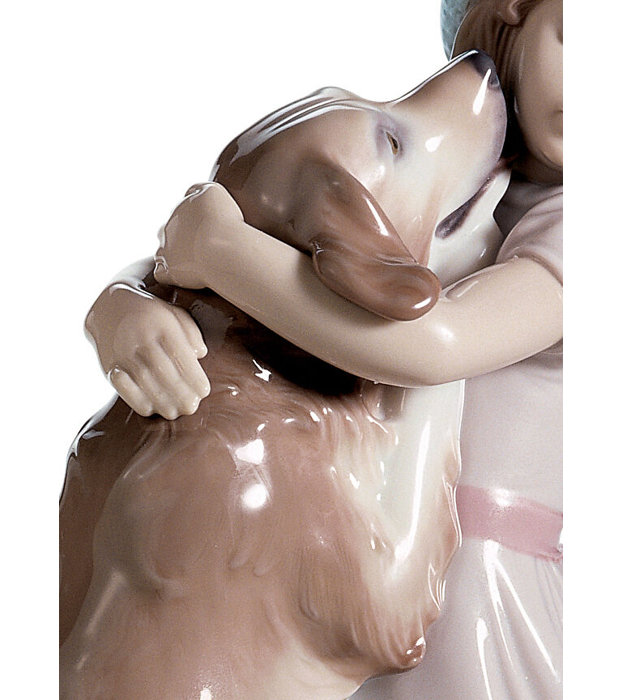 Charming Pastel Porcelain Dog Figurine, 10.5" Novelty Shape
