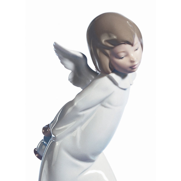 Heavenly Guidance Porcelain Angel Figurine with Lantern