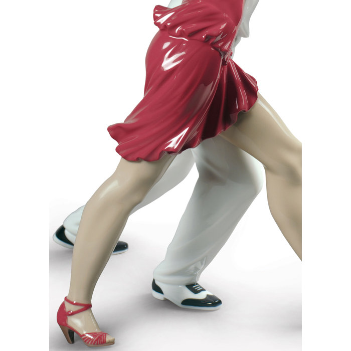 Contemporary Porcelain Salsa Couple Figurine in Soft Pastel Hues