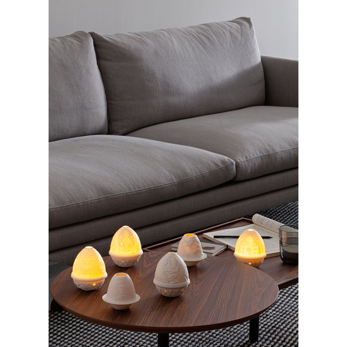 Serene Om 4.75" Ceramic Lithophane Votive Light