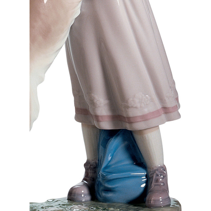 Charming Pastel Porcelain Dog Figurine, 10.5" Novelty Shape
